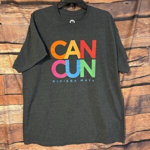 Cancun Riviera Maya Mexico T-Shirt XL Gray Tropical Relax Souvenir Colorful Tee